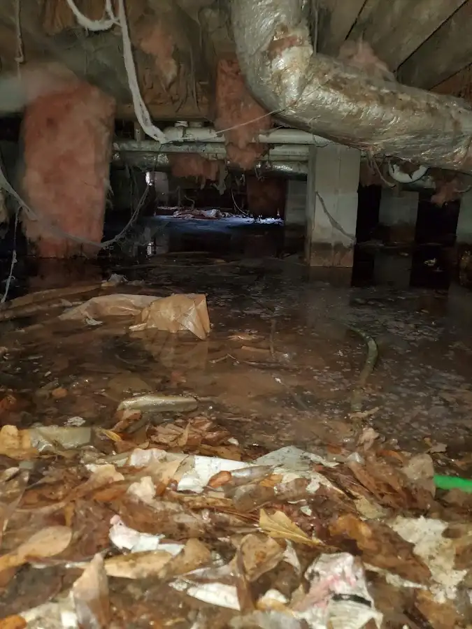 Crawl space flood assessment for Commercial Water Damage Restoration in Cherry Hill