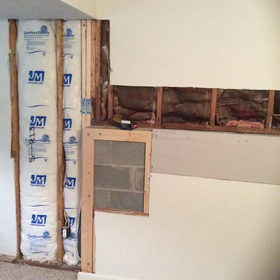 Wall insulation replacement during Contents Cleaning & Restoration in Cherry Hill